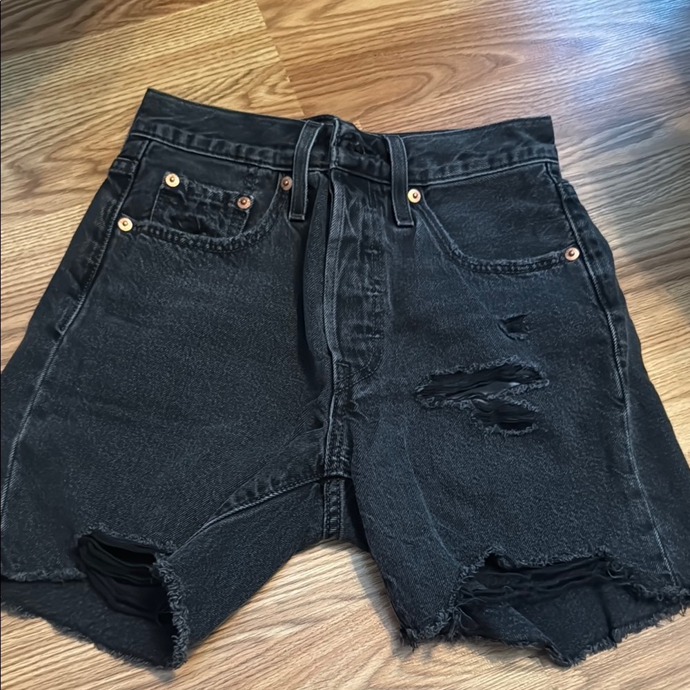 Levi’s 501 black denim shorts